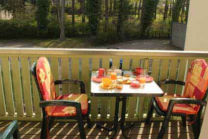 Balkon mit Morgensonne